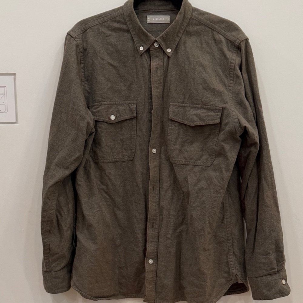 Everlane Olive Green Button-Up Shirt